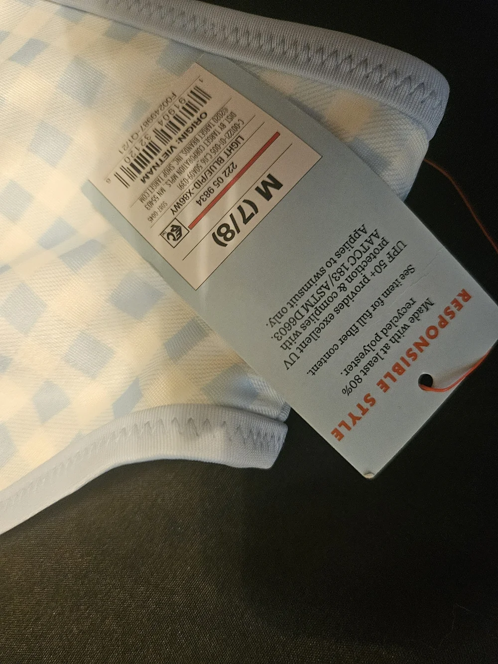 Girls’s Light Blue Gingham Swim Set
